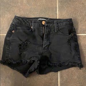 mudd black jean shorts